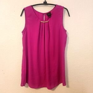 Worthington‎ Fuschia Sleeveless Blouse with Medal Detail, Size M
